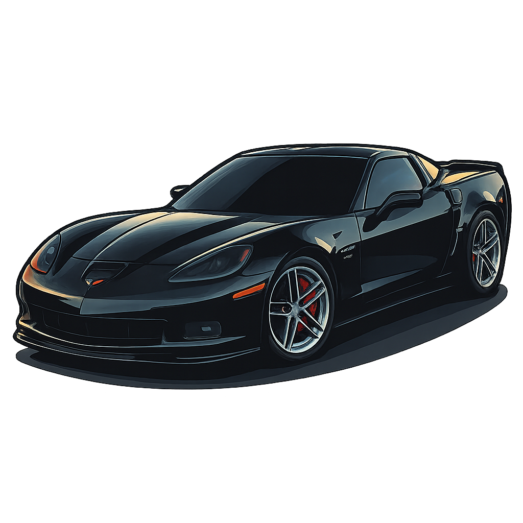 Black Corvette Kiss-Cut Vinyl Decal