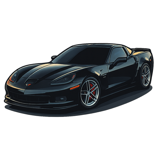 Black Corvette Kiss-Cut Vinyl Decal